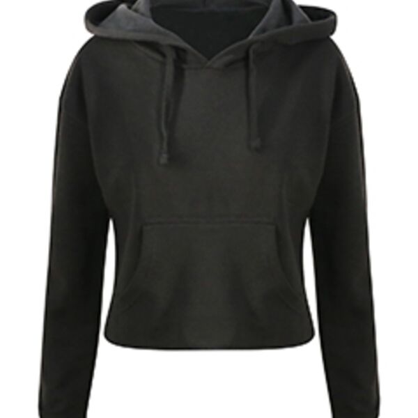 Ladies' Girlie Cropped Hooded Fleece with Pocket Thumbnail